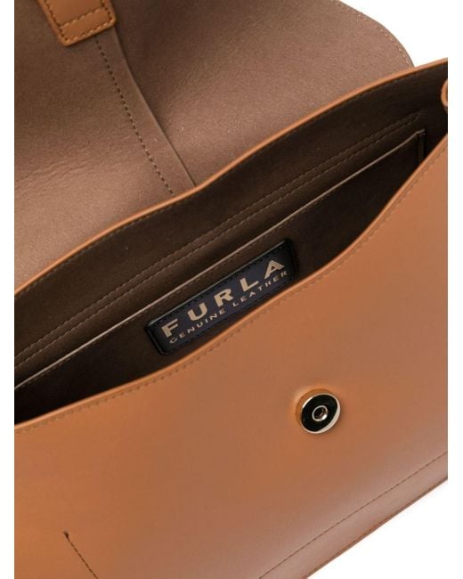 Furla Brown Flow Leather Shoulder Bag