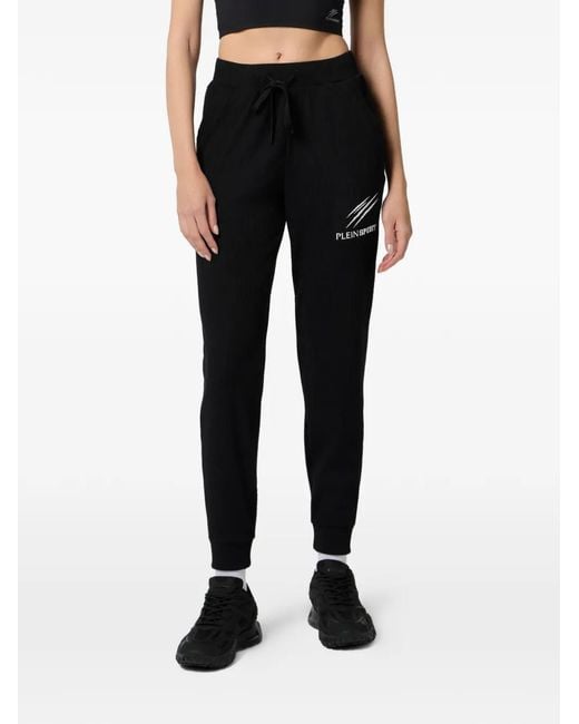 Philipp Plein Black Ribbed Scratch Joggers