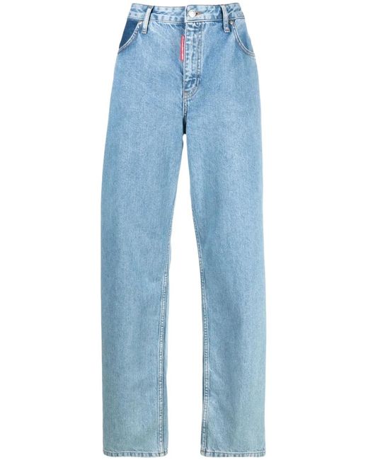 Moschino Blue High-Waisted Wide-Leg Jeans