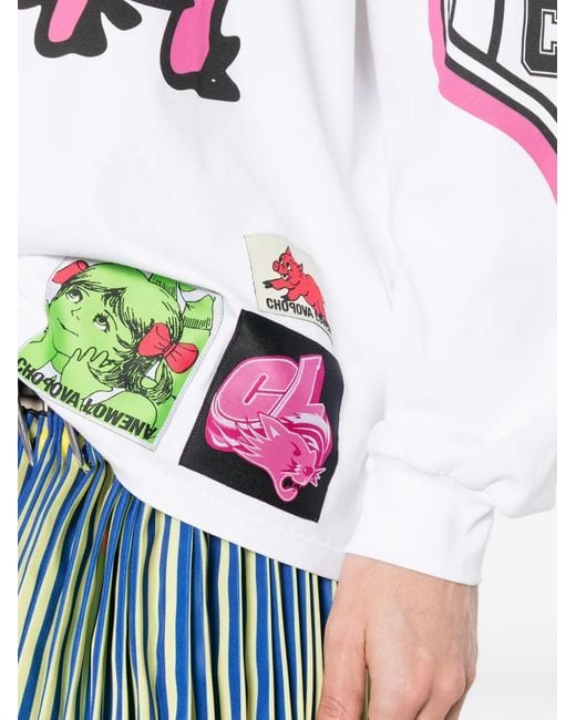 Chopova Lowena Pink Hey Piggy Printed T-Shirt