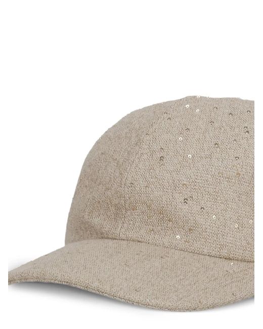 Panicale Gray Sequin-Embellished Baseball Cap