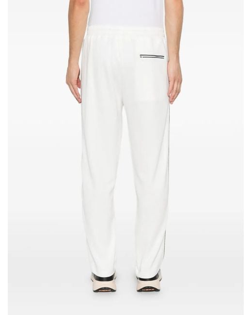 Eleventy White Side-Stripe Track Pants for men