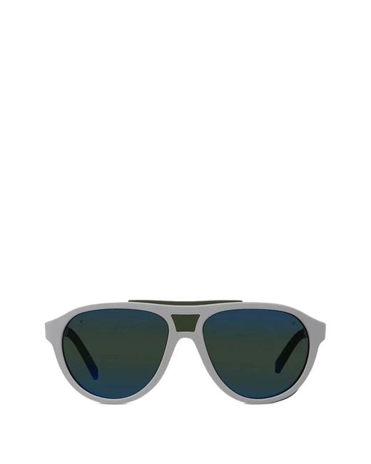 Vuarnet Green Top-Bar Pilot Sunglasses for men