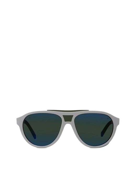 Vuarnet Green Top-Bar Pilot Sunglasses for men