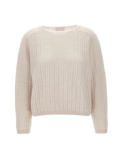 Hemisphere White Cable-Knit Sweater
