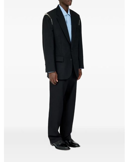 Maison Margiela Black Exposed-Stitching Blazer for men