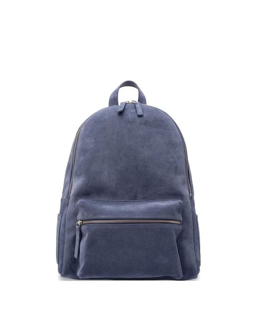 Orciani Blue Laio Suede Zip Backpack for men