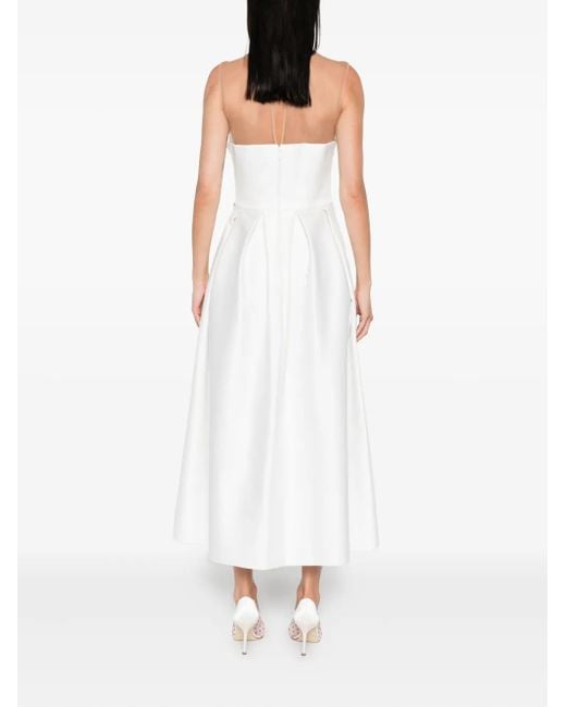 Nissa White Midikleid mit Schleifendetail