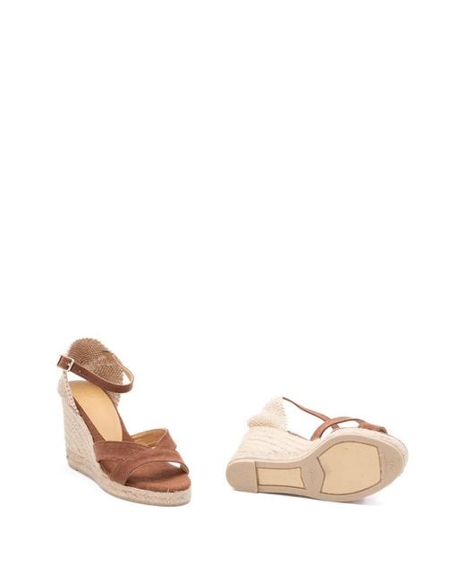Castaner Natural Open-Toe Wedge Pumps