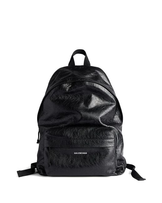 Balenciaga Black Explorer Leather Backpack for men