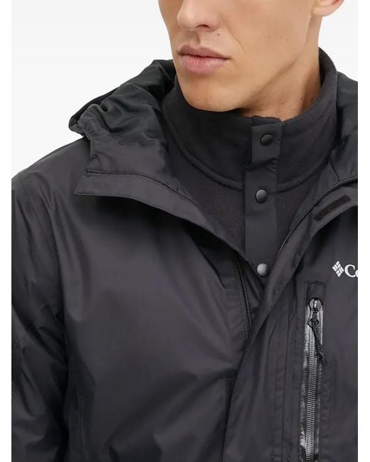 Columbia Black Hooded Zip-Fastening Jacket for men