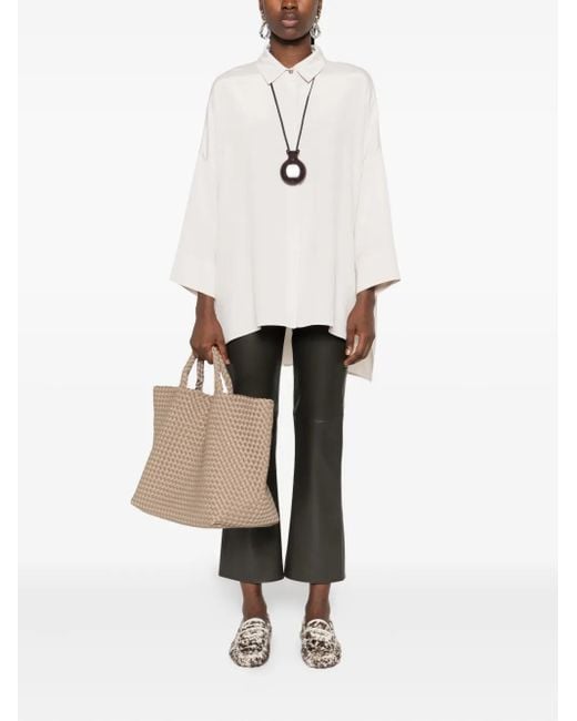Max Mara White Button-Down Silk Shirt