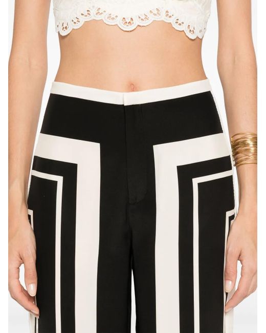 Sir Black Geometric-print Trousers