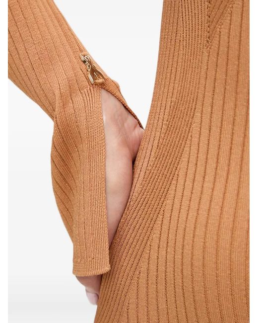 Patrizia Pepe White Buttoned Long-Sleeve Midi Dress