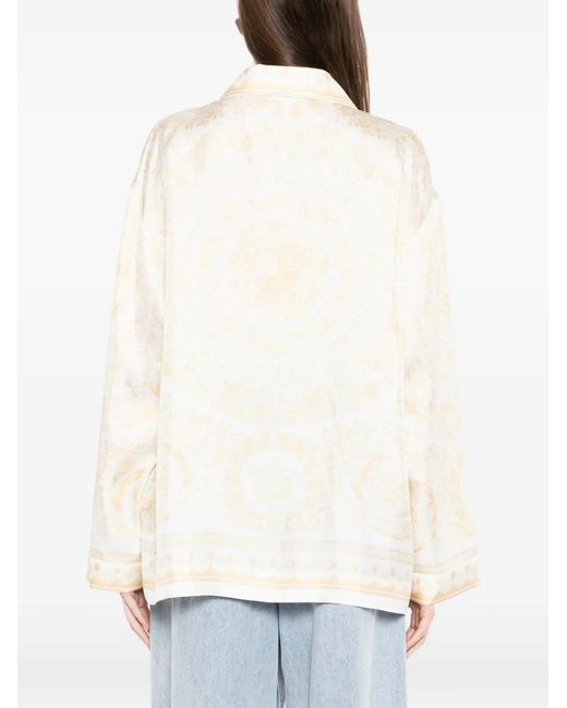 Versace White Patterned Blouses