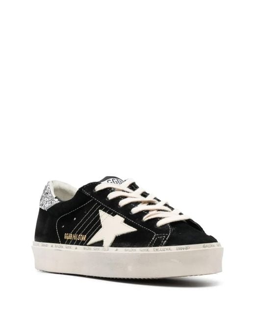 Golden Goose Deluxe Brand Black Hi Star Glitter Suede Sneakers