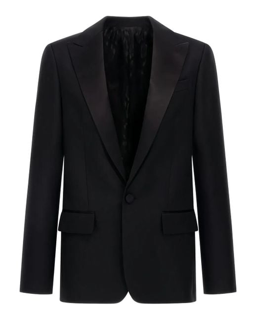 メンズ Roberto Cavalli サテンラペル ジャケット Black