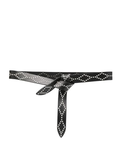 Isabel Marant Black Leather Belt With Decorative Studs