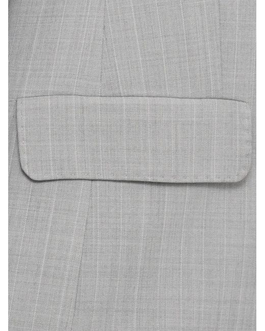 Marella Gray Pinstripe Double-Breasted Blazer