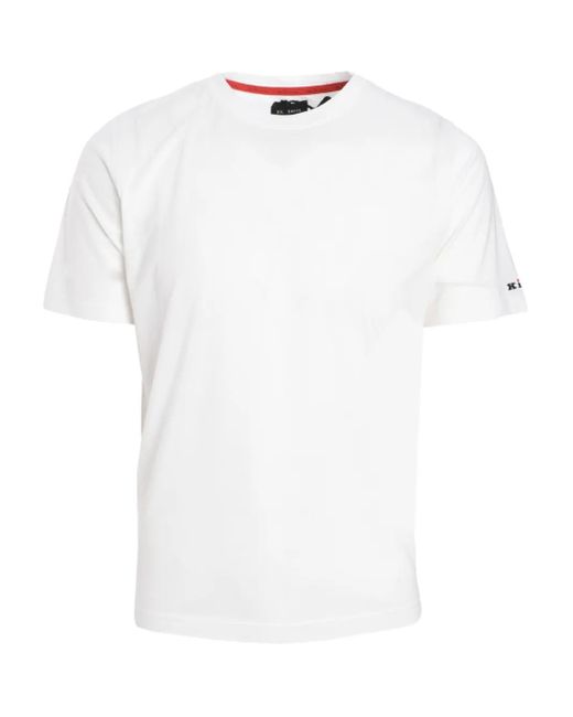 Tシャツ・カットソー Kiton Logo embroidery t-shirt Kiton logo-embroidered Cotton T-shirt | Blue | FARFETCH