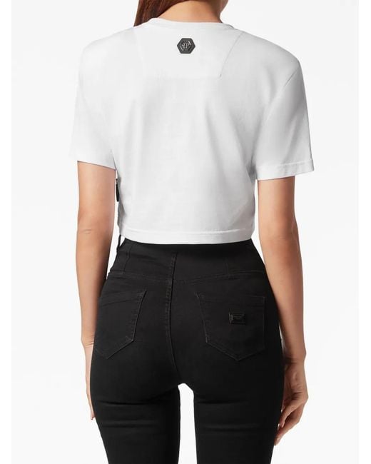 Philipp Plein Cropped Top in het Purple