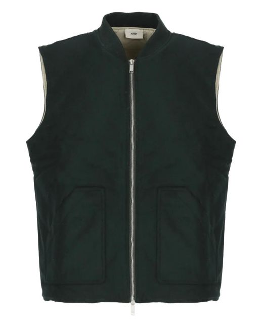 Autry Green Zip-Up Gilet for men