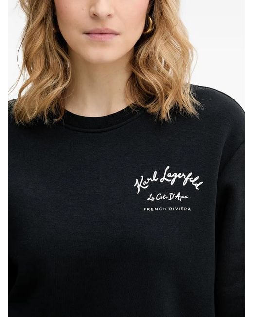 Karl Lagerfeld Black Logo-Print Sweatshirt
