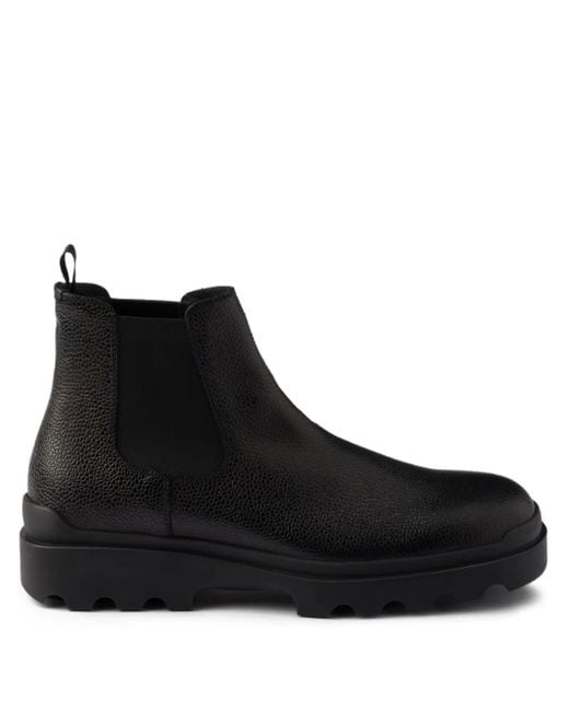 Prada Black Elastic-Panelled Rubber-Sole Boots for men