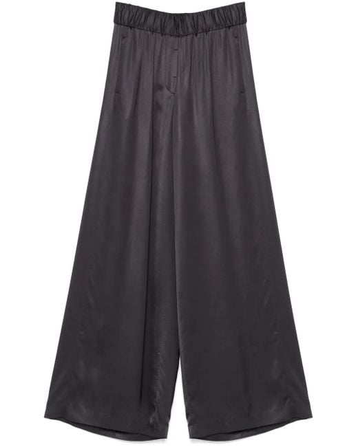 Peserico Blue Pleated Wide-Leg Trousers