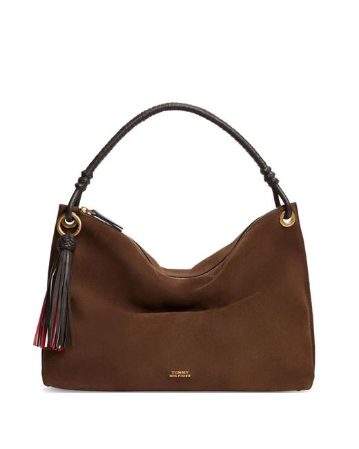 Tommy Hilfiger Brown Tassel-Detail Shoulder Bag