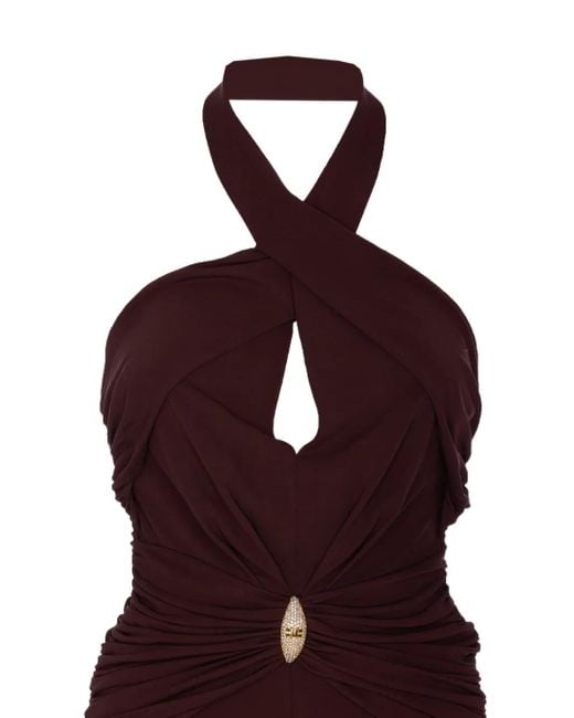 Elisabetta Franchi Purple Kleid mit Rüschen