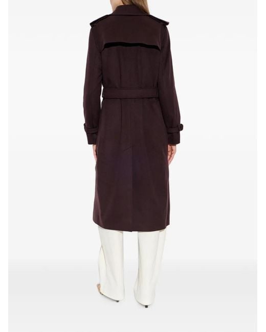 Burberry Purple Kensington Double-Breasted Coat