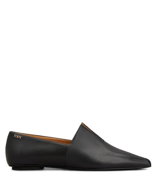 Tod's Black Pointed Flat Ballerinas