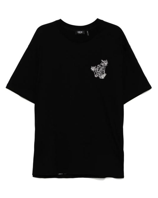 FIVE CM Black Logo-Embroidered T-Shirt for men