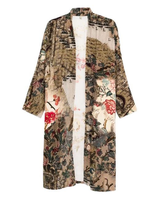Yavi White Floral-Print Jacket
