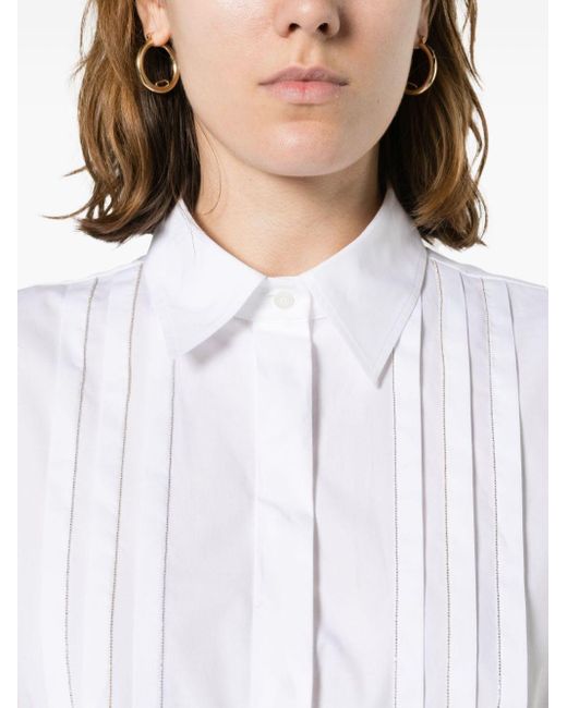 | Camicia con plissé | female | BIANCO | 44 di Peserico in White