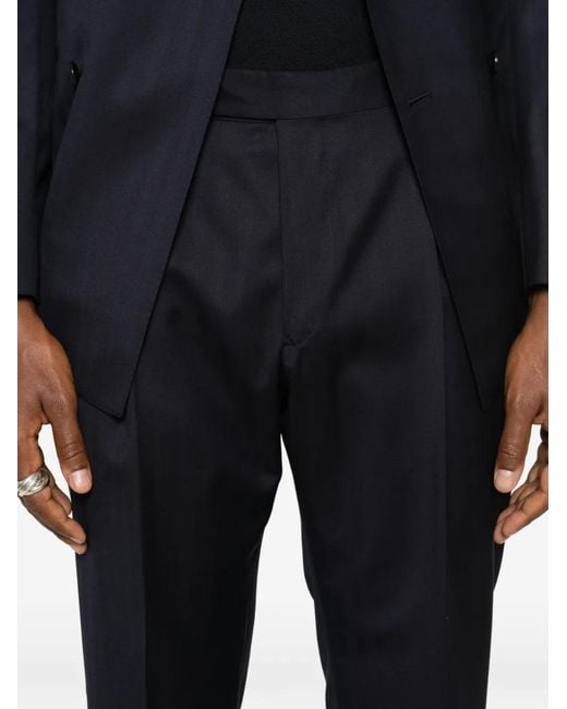Caruso Blue Double-Breasted Suit for men
