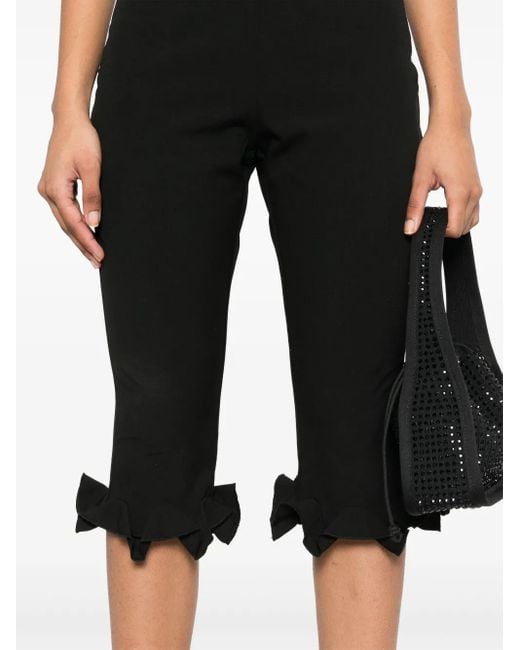 ROTATE BIRGER CHRISTENSEN ラッフルヘム カプリパンツ Black