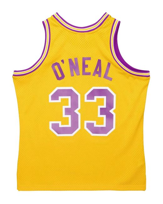Mitchell & Ness Yellow 1990/91 Shaquille O'Neal Lsu Tigers Swingman Player Jersey for men