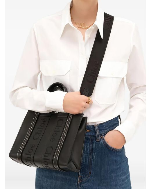 Chloé Black Adjustable Logo Strap