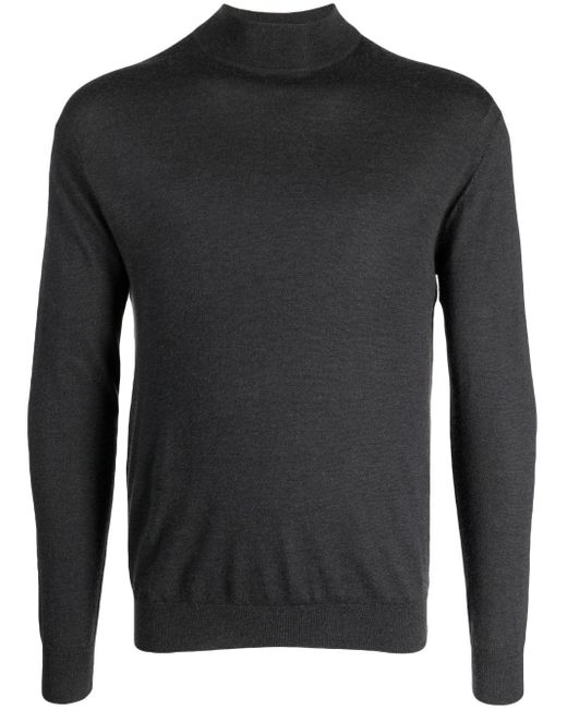 N.Peal Cashmere Fine Gauge Mock neck Knit Jumper in Black for Men
