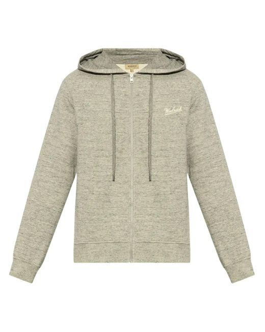 Felpa Con Cappuccio E Logo di Woolrich in White da Uomo