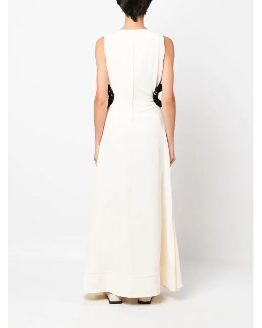Jil Sander Natural Sequin-Embellished A-Line Gown