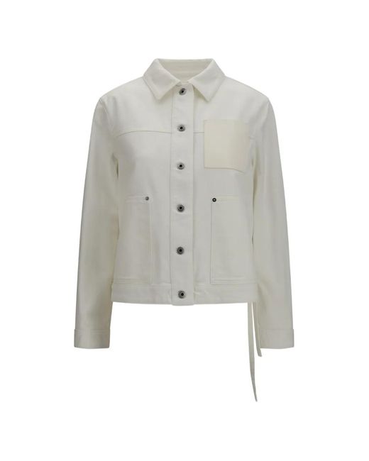 Loewe White Anagram-Debossed Denim Jacket