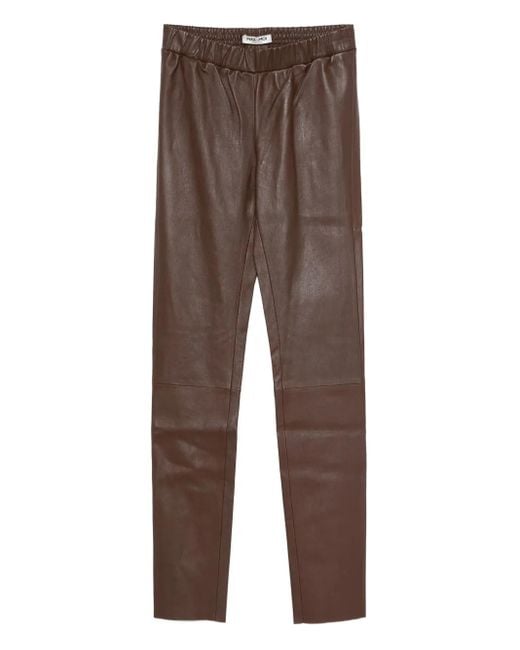 Max & Moi Brown Elasticated Leather Leggings