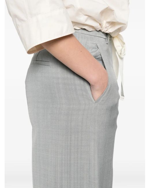 Forte_forte Gray Wide-Leg Cropped Trousers