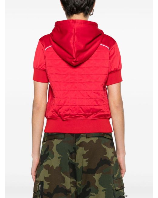 DSquared² Red Ground Quilted Hooded Jacket