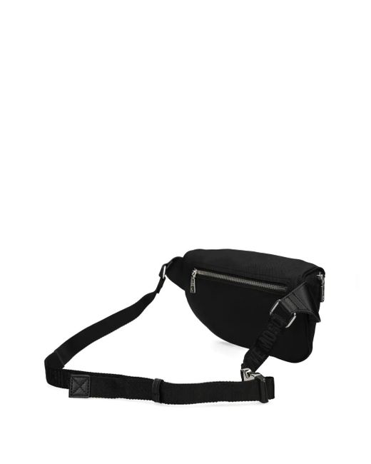Love Moschino Black Logo-Plaque Belt Bag