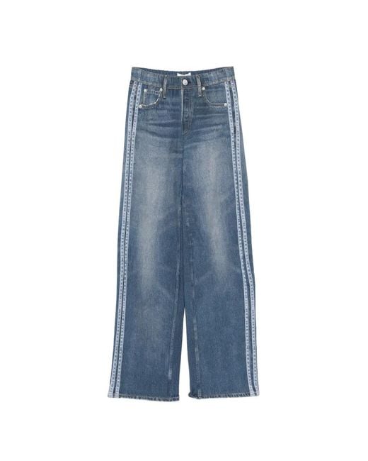 Rag & Bone Blue Denim-Print Track Pants