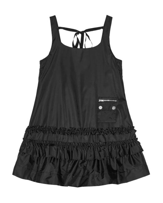 Ganni Black Nylon Mini Dress